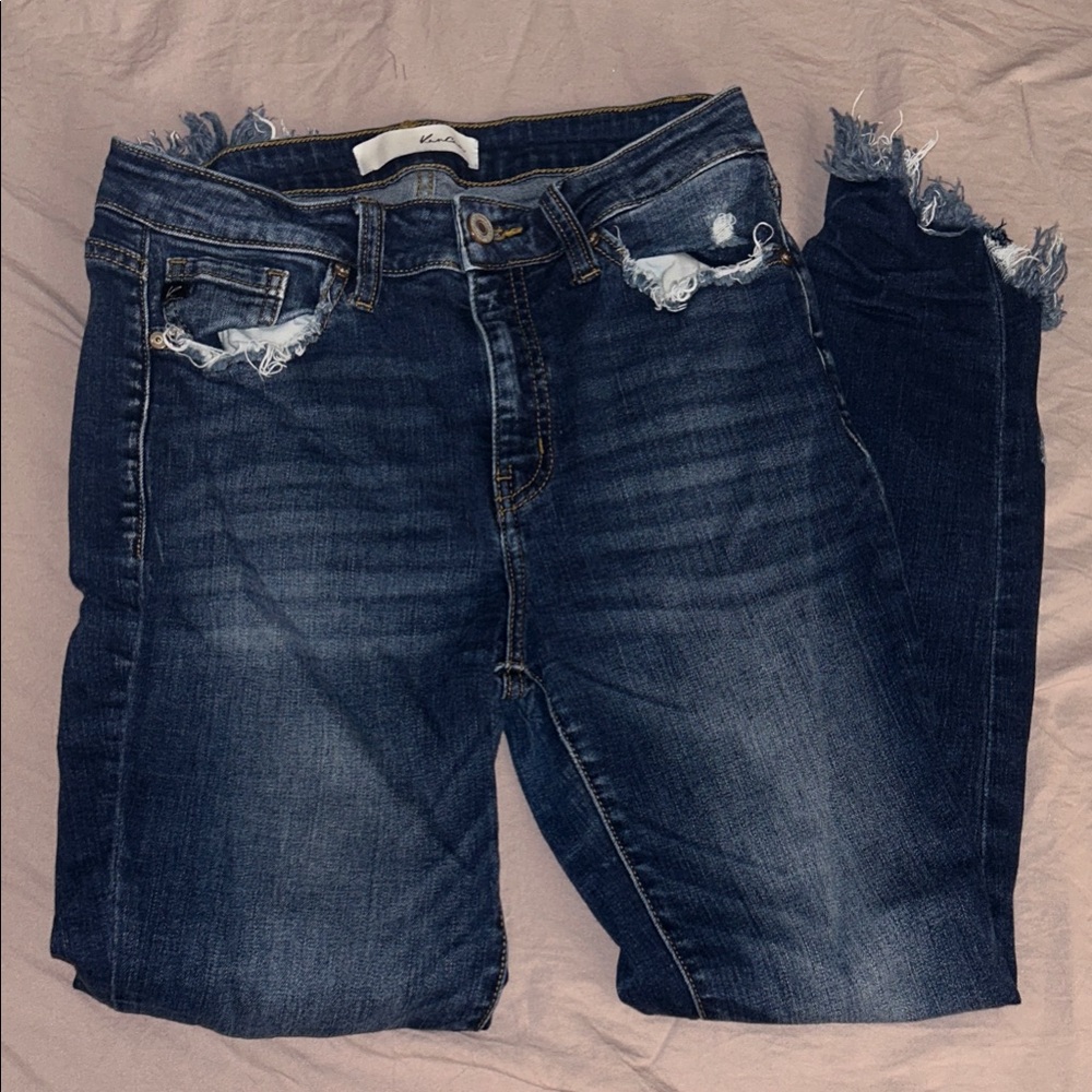 RanCan Dark Blue Distressed Jeans